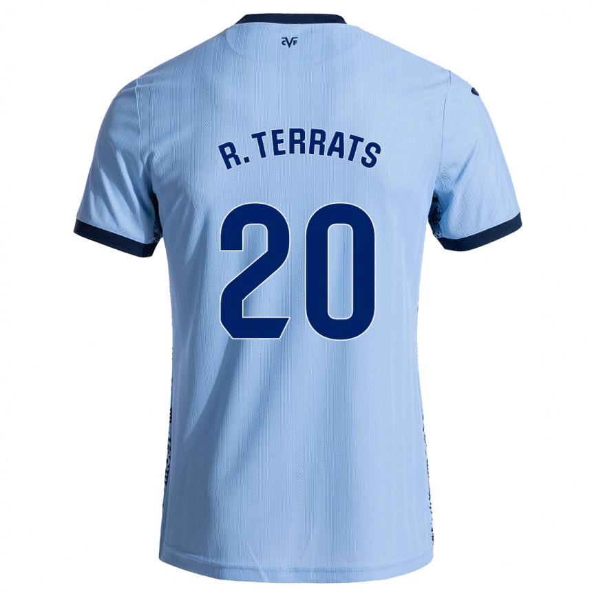 Kinder Fußball Ramón Terrats #20 Himmelblau Auswärtstrikot Trikot 2024/25 T-Shirt Luxemburg