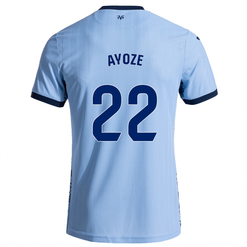 Kinder Fußball Ayoze Pérez #22 Himmelblau Auswärtstrikot Trikot 2024/25 T-Shirt Luxemburg