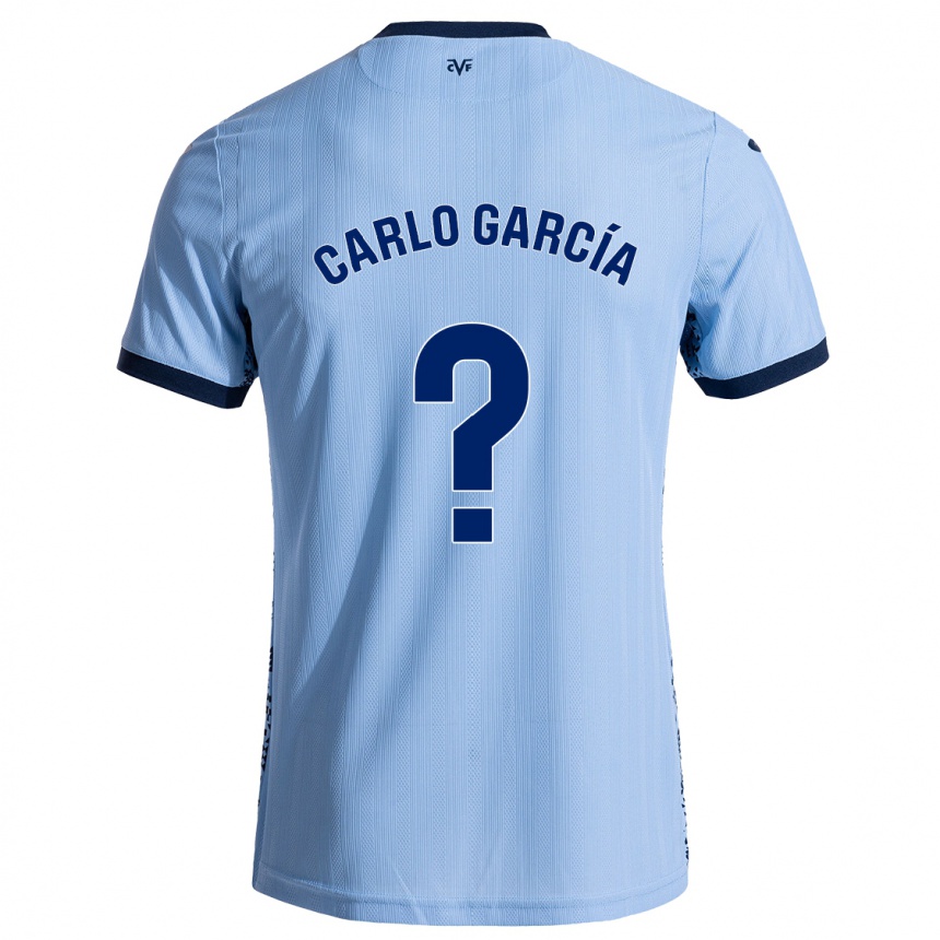 Kinder Fußball Carlo García #0 Himmelblau Auswärtstrikot Trikot 2024/25 T-Shirt Luxemburg