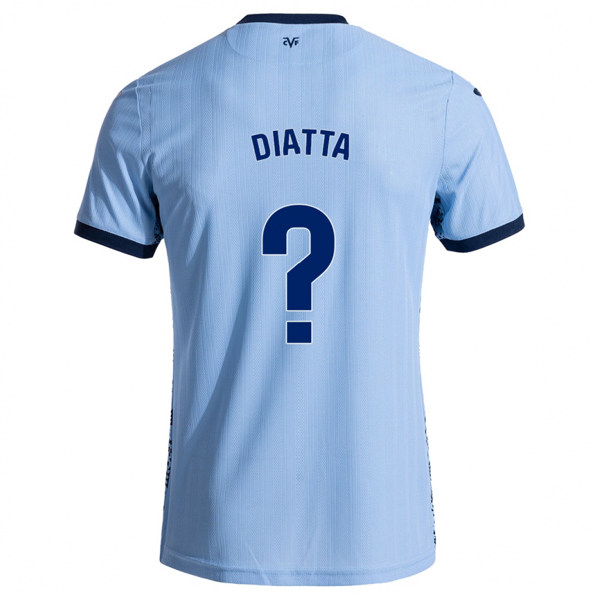 Kinder Fußball Alassane Diatta #0 Himmelblau Auswärtstrikot Trikot 2024/25 T-Shirt Luxemburg