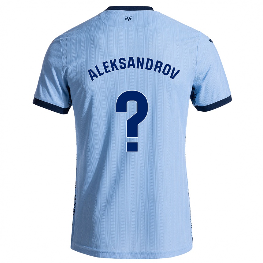 Kinder Fußball Mykyta Aleksandrov #0 Himmelblau Auswärtstrikot Trikot 2024/25 T-Shirt Luxemburg