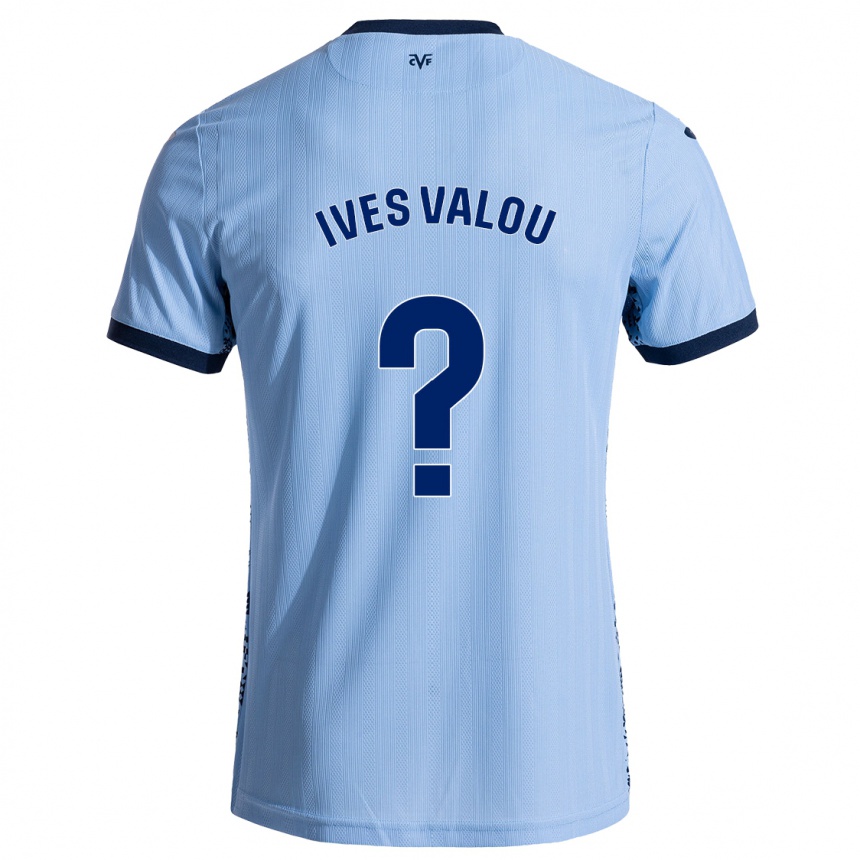 Kinder Fußball Jean Ives Valou #0 Himmelblau Auswärtstrikot Trikot 2024/25 T-Shirt Luxemburg