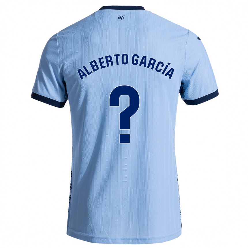 Kinder Fußball Alberto García #0 Himmelblau Auswärtstrikot Trikot 2024/25 T-Shirt Luxemburg