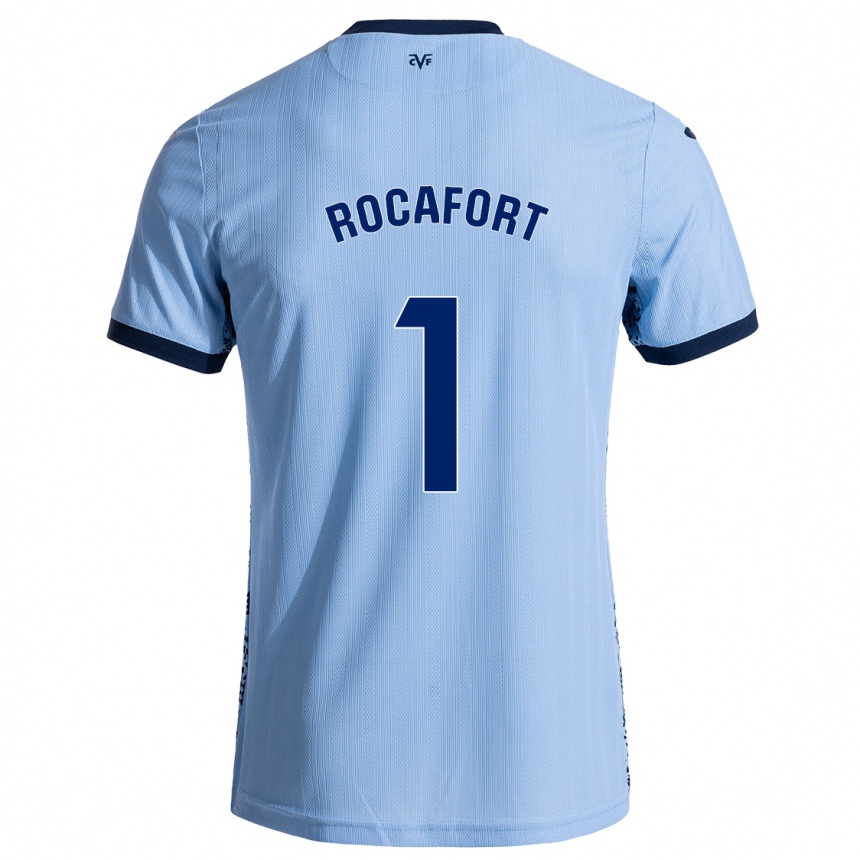 Kinder Fußball Rodrigo Rocafort #1 Himmelblau Auswärtstrikot Trikot 2024/25 T-Shirt Luxemburg