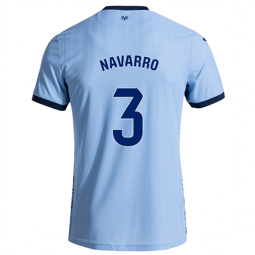 Kinder Fußball Pablo Navarro #3 Himmelblau Auswärtstrikot Trikot 2024/25 T-Shirt Luxemburg