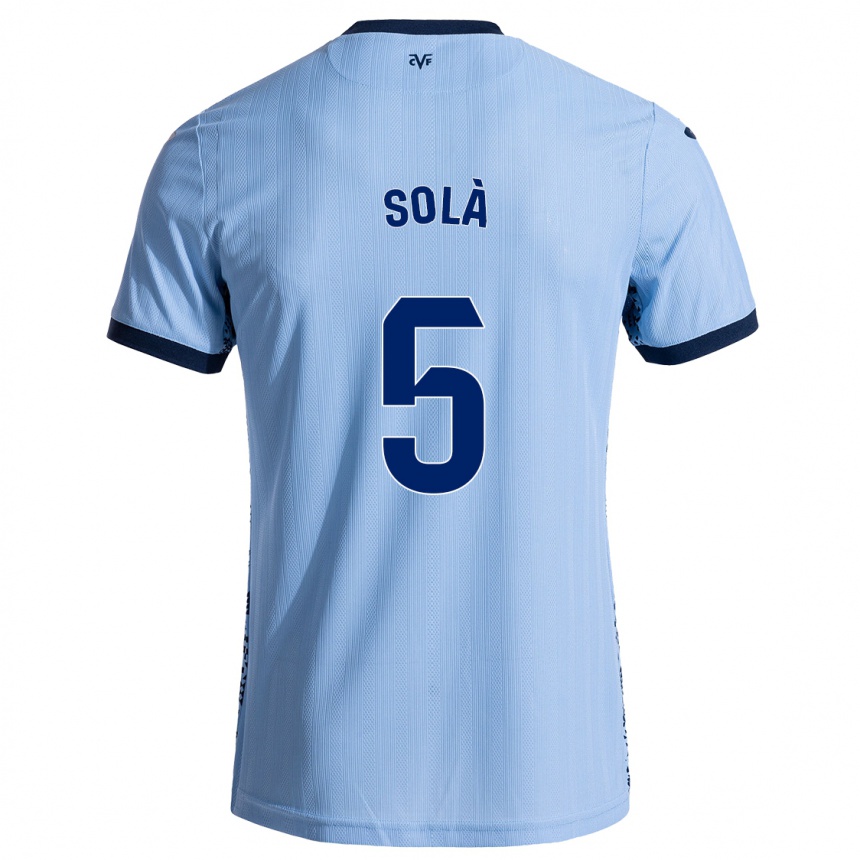 Kinder Fußball Arnau Solà #5 Himmelblau Auswärtstrikot Trikot 2024/25 T-Shirt Luxemburg