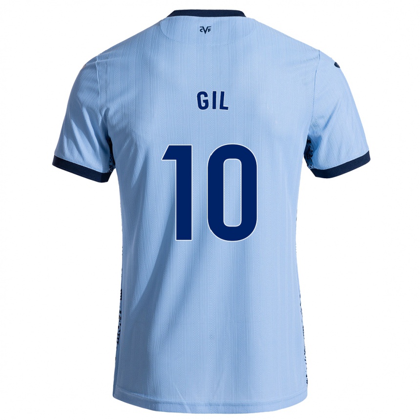 Kinder Fußball Markel Gil #10 Himmelblau Auswärtstrikot Trikot 2024/25 T-Shirt Luxemburg