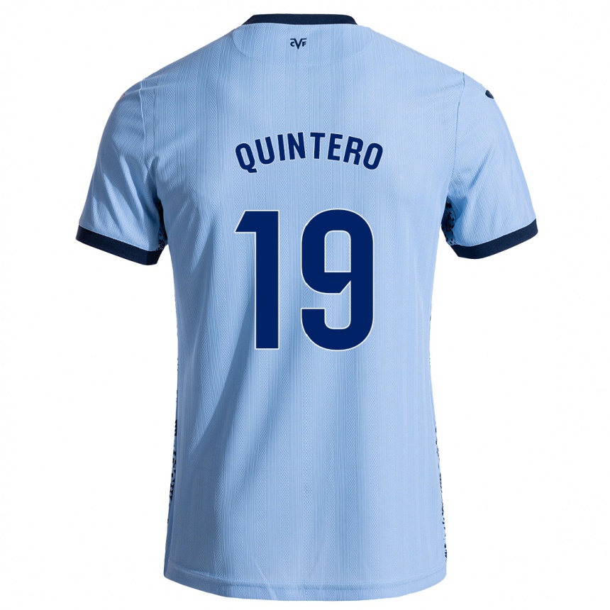 Kinder Fußball Luis Quintero #19 Himmelblau Auswärtstrikot Trikot 2024/25 T-Shirt Luxemburg