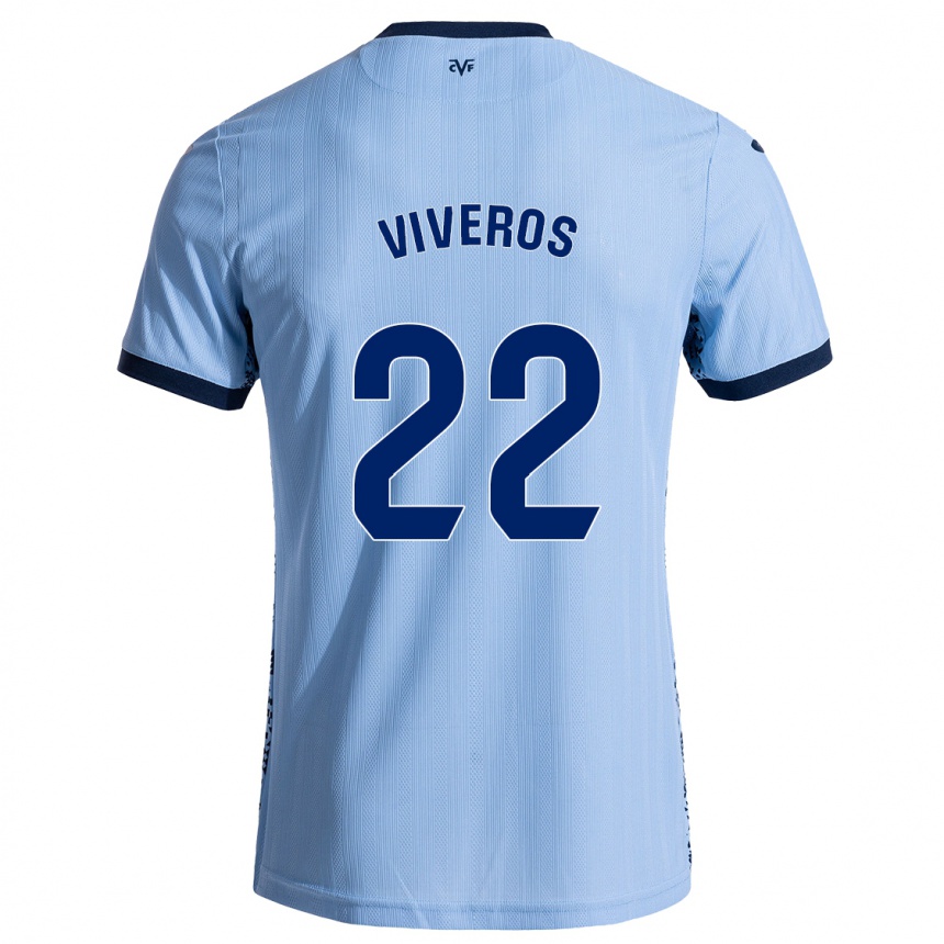 Kinder Fußball Facundo Viveros #22 Himmelblau Auswärtstrikot Trikot 2024/25 T-Shirt Luxemburg