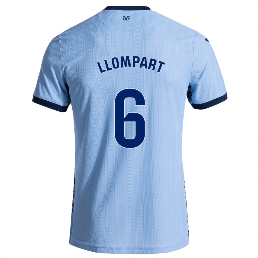 Kinder Fußball María Llompart #6 Himmelblau Auswärtstrikot Trikot 2024/25 T-Shirt Luxemburg