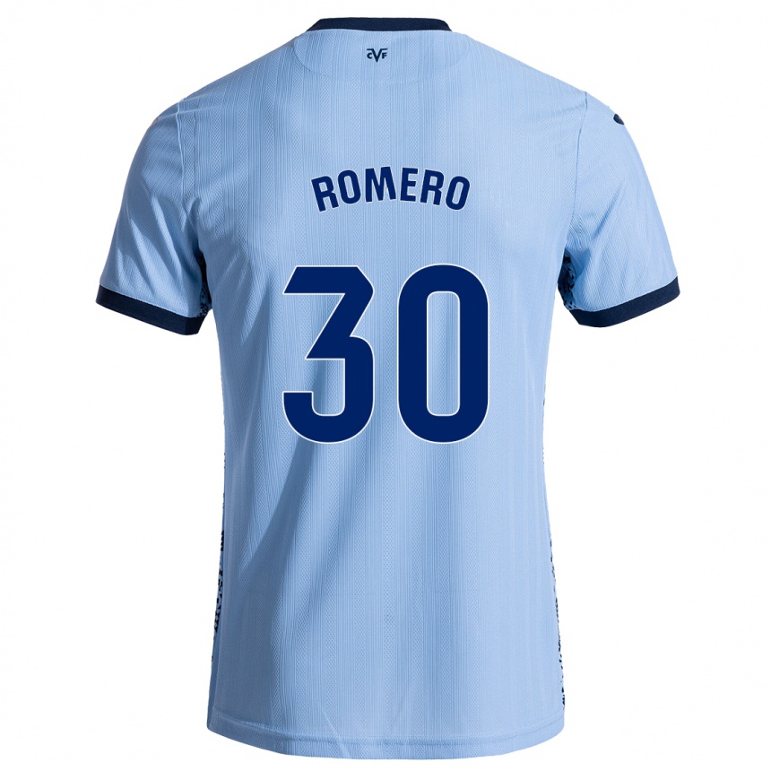 Kinder Fußball Lucía Romero #30 Himmelblau Auswärtstrikot Trikot 2024/25 T-Shirt Luxemburg