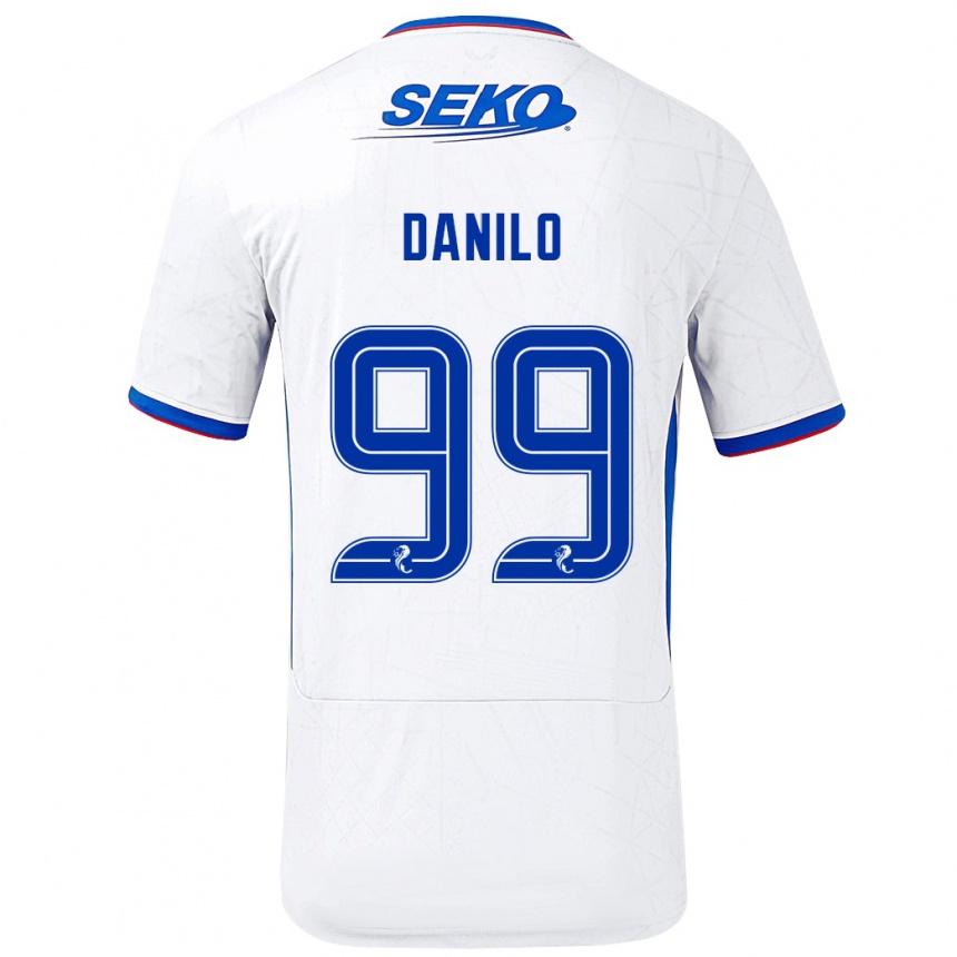 Kinder Fußball Danilo #99 Weiß Blau Auswärtstrikot Trikot 2024/25 T-Shirt Luxemburg