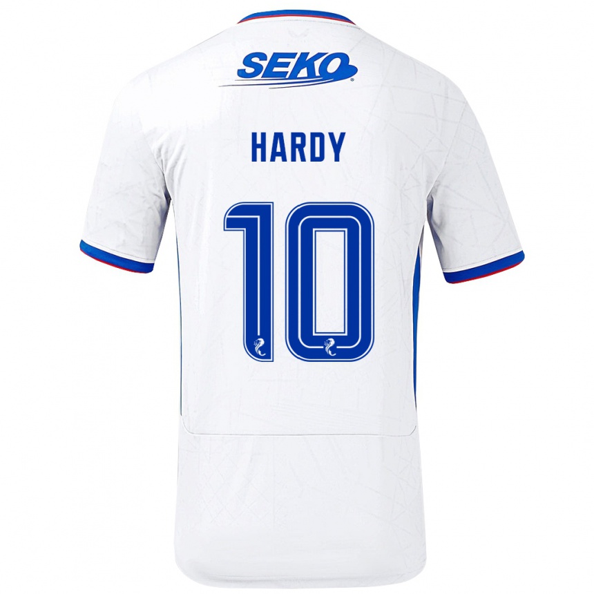 Kinder Fußball Rio Hardy #10 Weiß Blau Auswärtstrikot Trikot 2024/25 T-Shirt Luxemburg