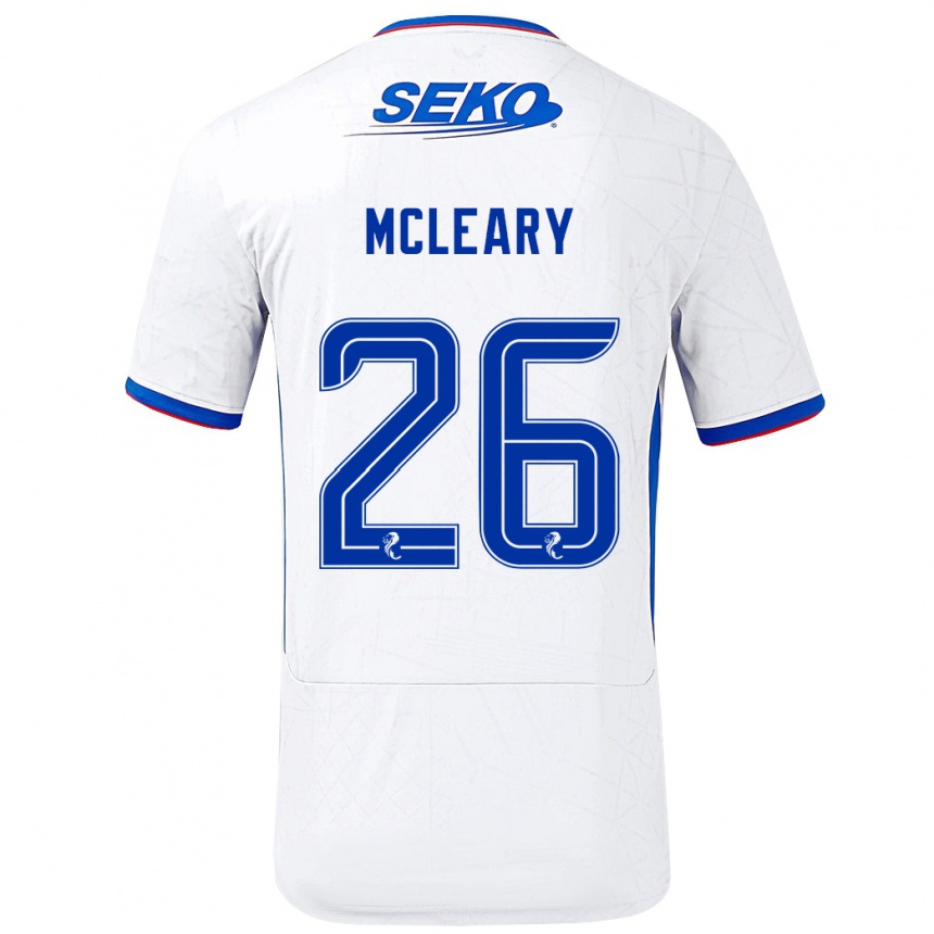 Kinder Fußball Jodi Mcleary #26 Weiß Blau Auswärtstrikot Trikot 2024/25 T-Shirt Luxemburg