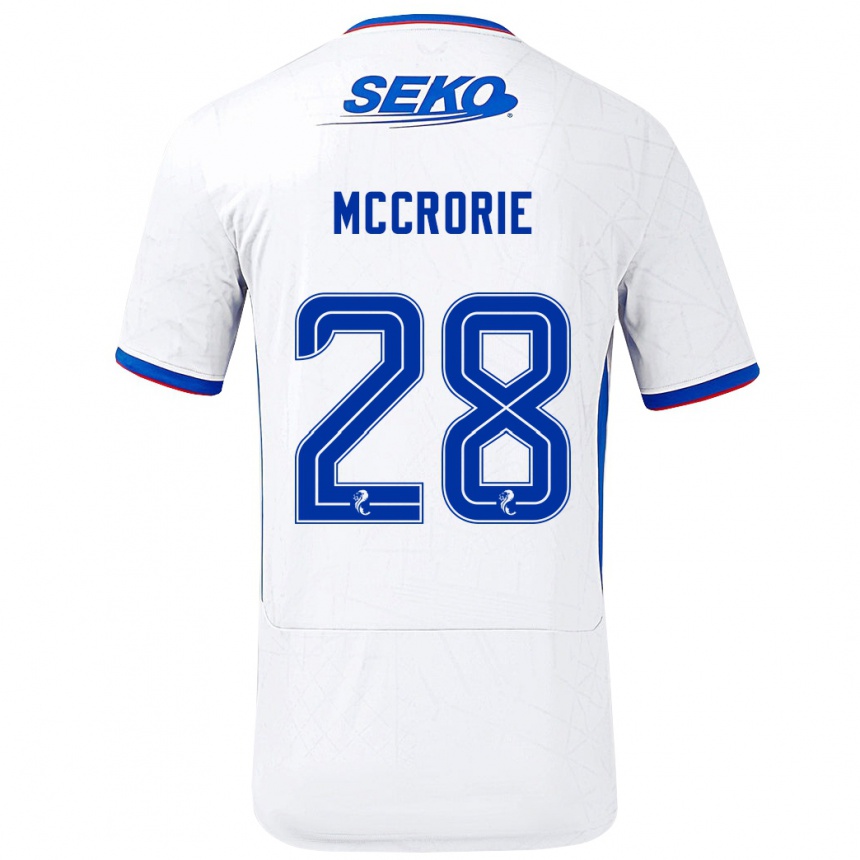 Kinder Fußball Robby Mccrorie #28 Weiß Blau Auswärtstrikot Trikot 2024/25 T-Shirt Luxemburg