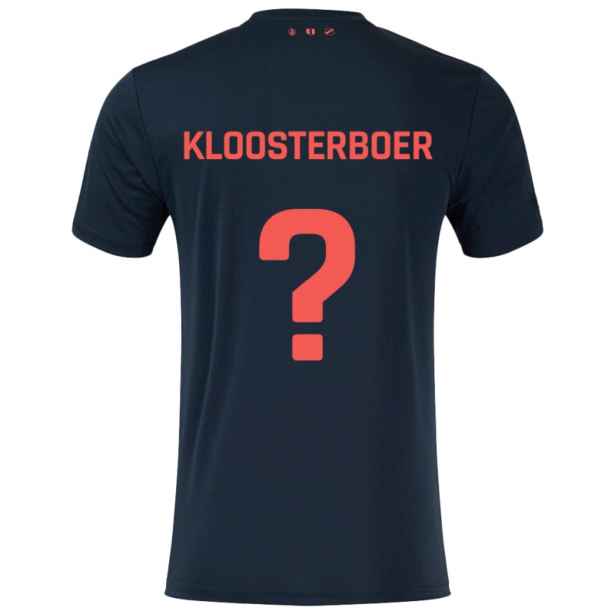 Kinder Fußball Per Kloosterboer #0 Schwarz Rot Auswärtstrikot Trikot 2024/25 T-Shirt Luxemburg