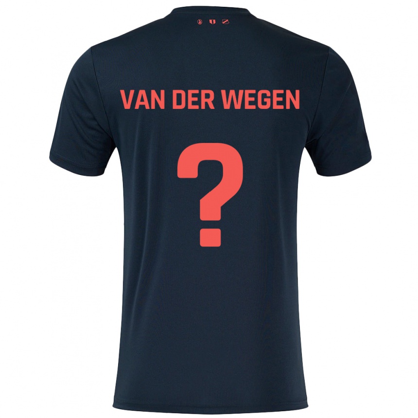 Kinder Fußball Sil Van Der Wegen #0 Schwarz Rot Auswärtstrikot Trikot 2024/25 T-Shirt Luxemburg