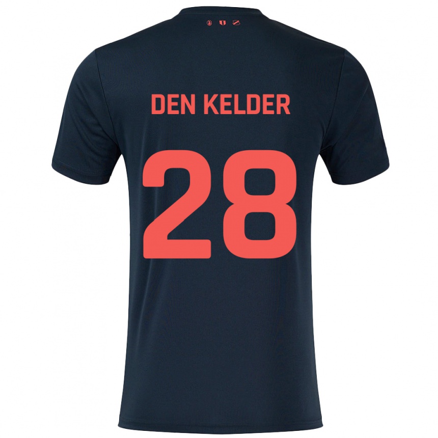 Kinder Fußball Gera Op Den Kelder #28 Schwarz Rot Auswärtstrikot Trikot 2024/25 T-Shirt Luxemburg