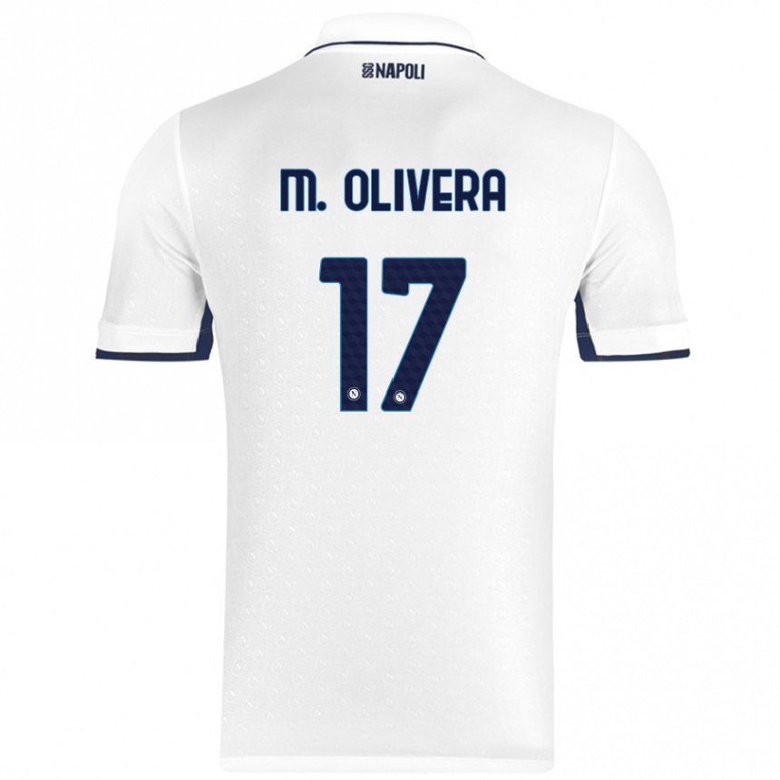 Kinder Fußball Mathias Olivera #17 Weiß Königsblau Auswärtstrikot Trikot 2024/25 T-Shirt Luxemburg