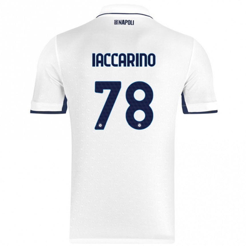 Kinder Fußball Gennaro Iaccarino #78 Weiß Königsblau Auswärtstrikot Trikot 2024/25 T-Shirt Luxemburg