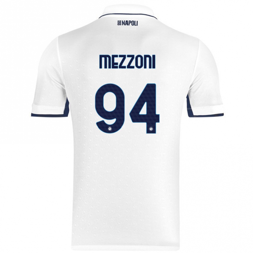 Kinder Fußball Francesco Mezzoni #94 Weiß Königsblau Auswärtstrikot Trikot 2024/25 T-Shirt Luxemburg