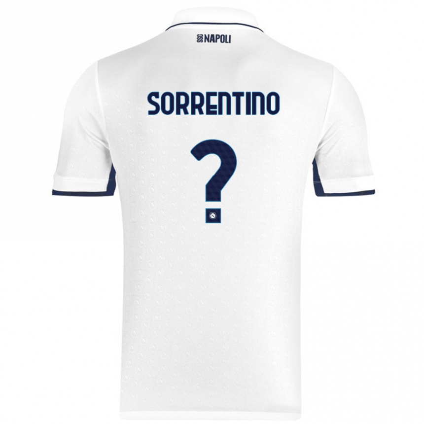 Kinder Fußball Andrea Sorrentino #0 Weiß Königsblau Auswärtstrikot Trikot 2024/25 T-Shirt Luxemburg