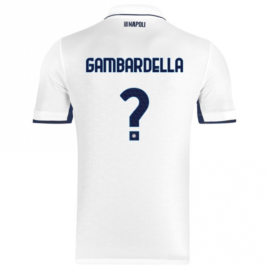 Kinder Fußball Vittorio Gambardella #0 Weiß Königsblau Auswärtstrikot Trikot 2024/25 T-Shirt Luxemburg