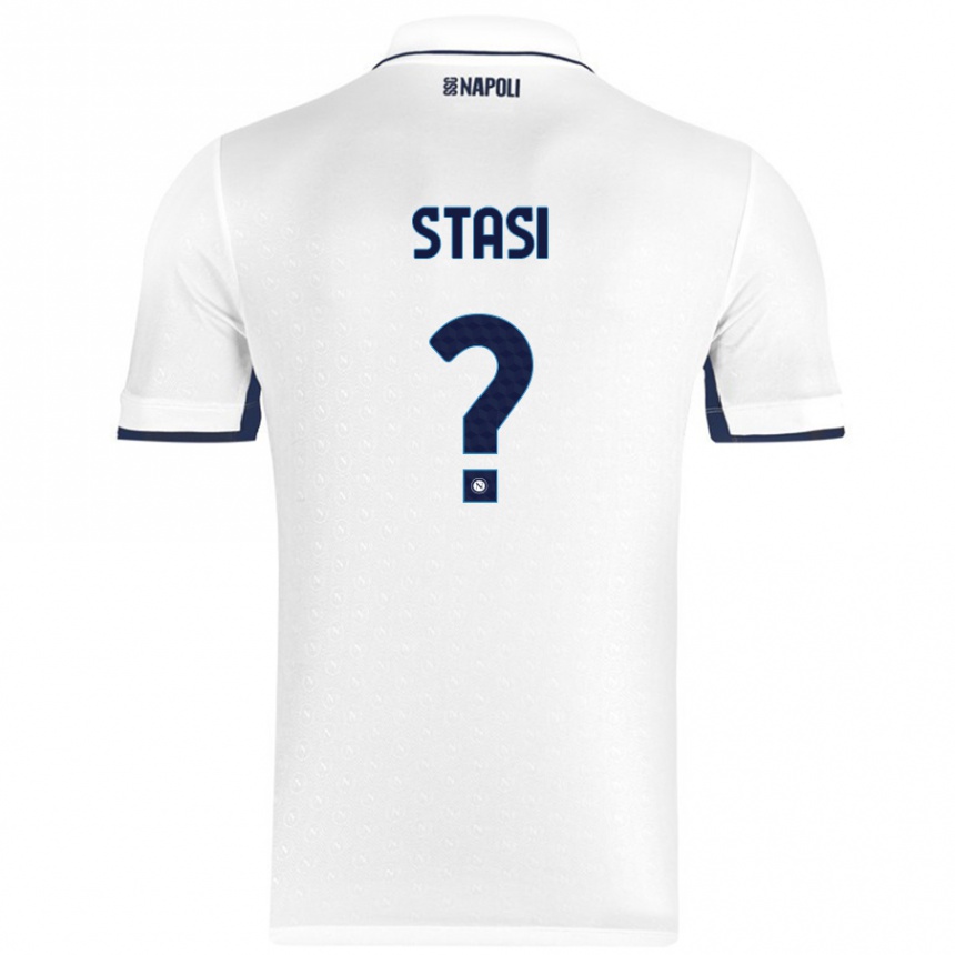 Kinder Fußball Pasquale Stasi #0 Weiß Königsblau Auswärtstrikot Trikot 2024/25 T-Shirt Luxemburg