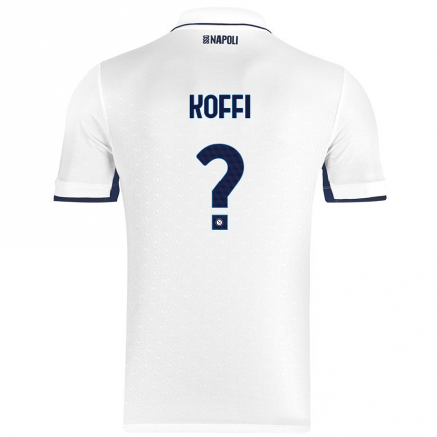 Kinder Fußball Cedrick Koffi #0 Weiß Königsblau Auswärtstrikot Trikot 2024/25 T-Shirt Luxemburg