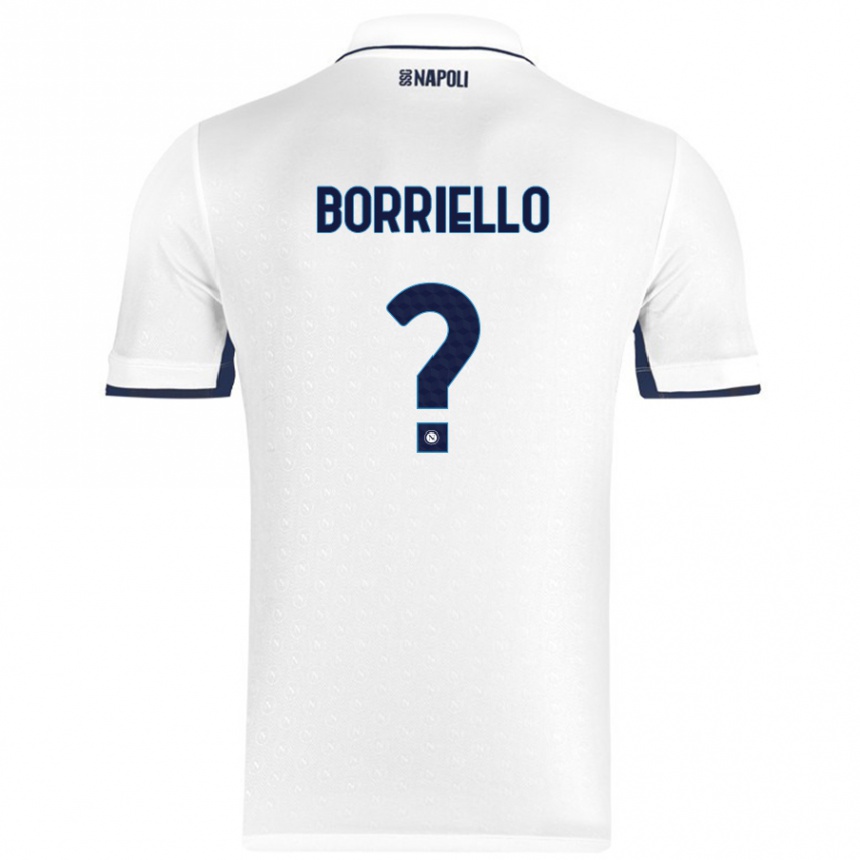 Kinder Fußball Salvatore Borriello #0 Weiß Königsblau Auswärtstrikot Trikot 2024/25 T-Shirt Luxemburg