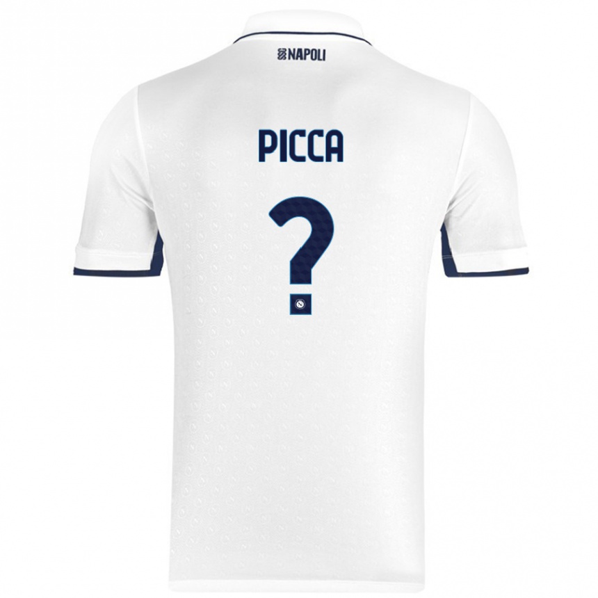 Kinder Fußball Luigi Picca #0 Weiß Königsblau Auswärtstrikot Trikot 2024/25 T-Shirt Luxemburg