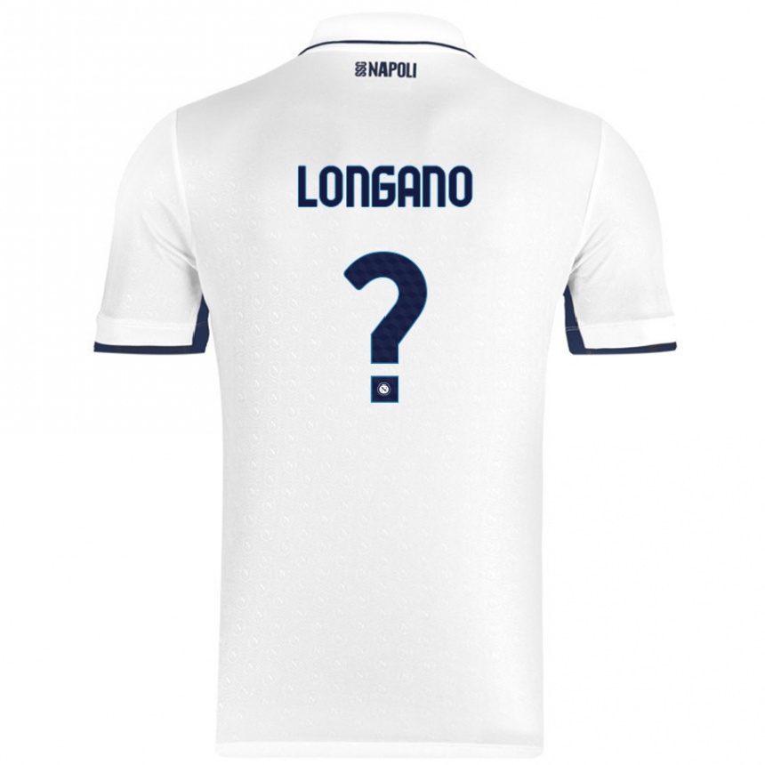 Kinder Fußball Salvatore Longano #0 Weiß Königsblau Auswärtstrikot Trikot 2024/25 T-Shirt Luxemburg