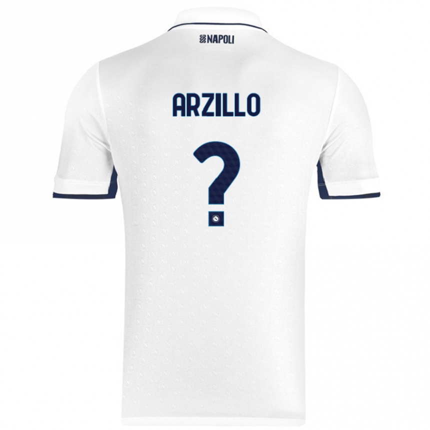 Kinder Fußball Antonino Arzillo #0 Weiß Königsblau Auswärtstrikot Trikot 2024/25 T-Shirt Luxemburg