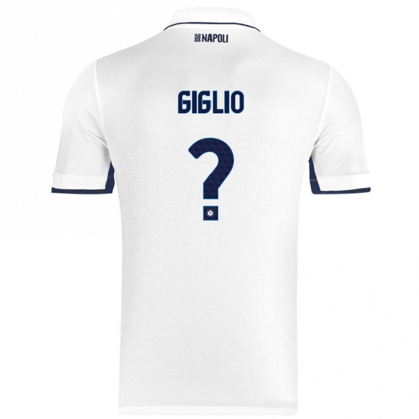 Kinder Fußball Angelo Giglio #0 Weiß Königsblau Auswärtstrikot Trikot 2024/25 T-Shirt Luxemburg