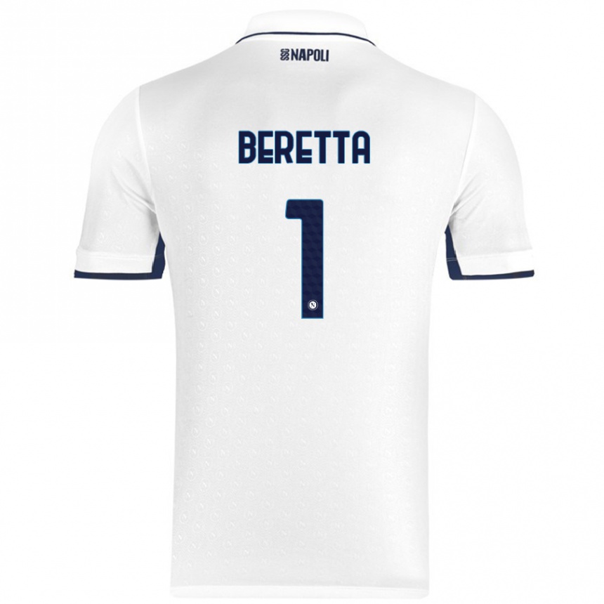 Kinder Fußball Beatrice Beretta #1 Weiß Königsblau Auswärtstrikot Trikot 2024/25 T-Shirt Luxemburg