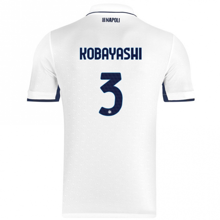 Kinder Fußball Miharu Kobayashi #3 Weiß Königsblau Auswärtstrikot Trikot 2024/25 T-Shirt Luxemburg