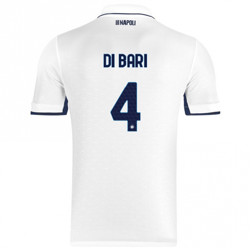 Kinder Fußball Martina Di Bari #4 Weiß Königsblau Auswärtstrikot Trikot 2024/25 T-Shirt Luxemburg