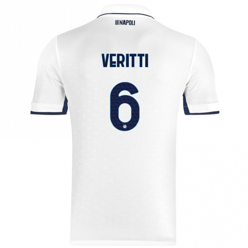 Kinder Fußball Federica Veritti #6 Weiß Königsblau Auswärtstrikot Trikot 2024/25 T-Shirt Luxemburg