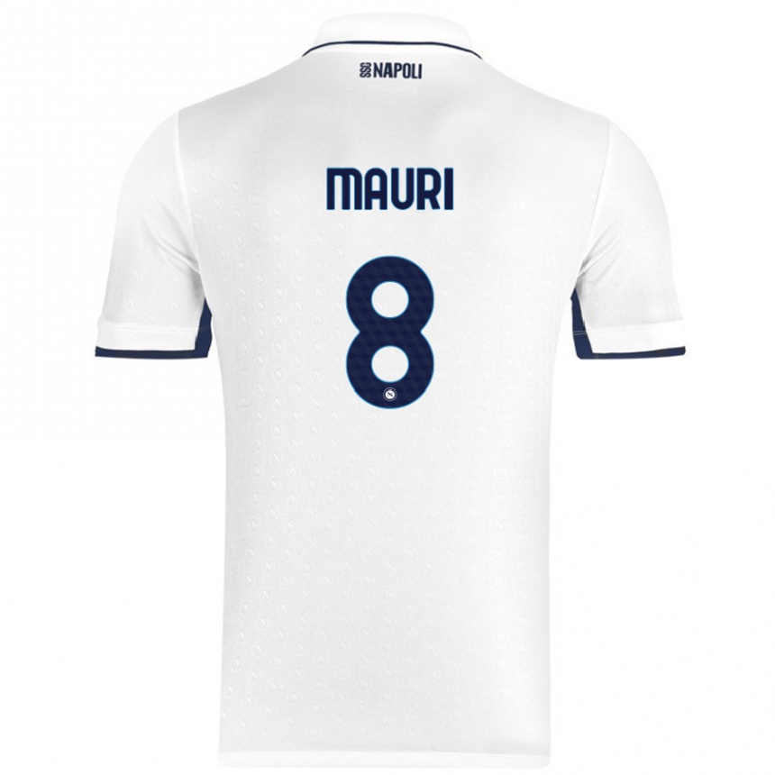 Kinder Fußball Claudia Mauri #8 Weiß Königsblau Auswärtstrikot Trikot 2024/25 T-Shirt Luxemburg