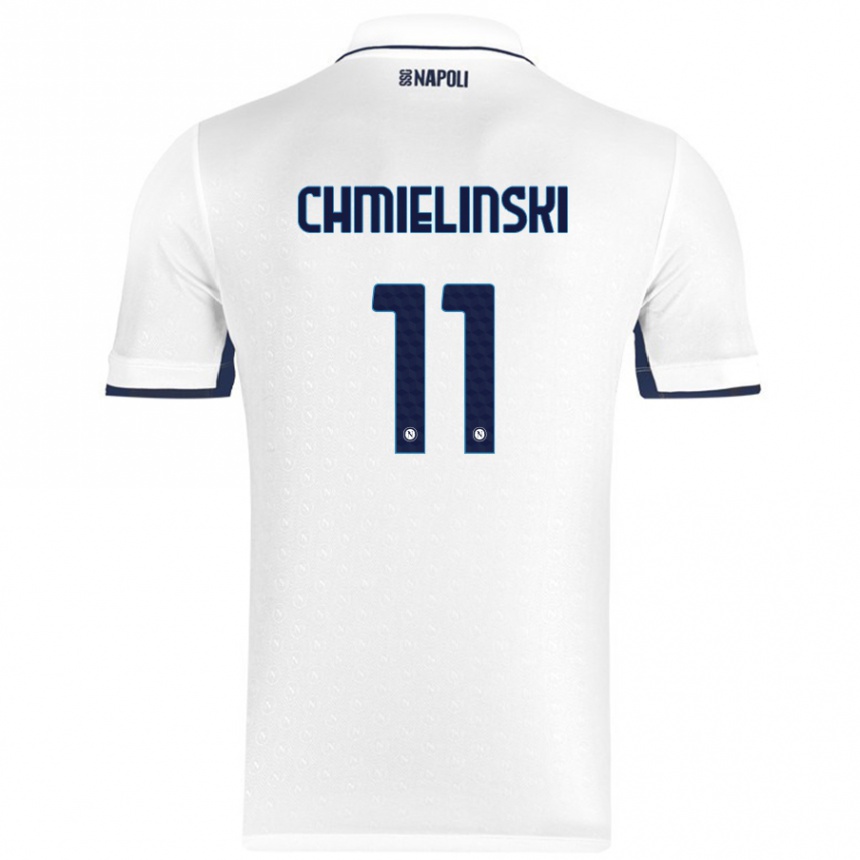 Kinder Fußball Gina Chmielinski #11 Weiß Königsblau Auswärtstrikot Trikot 2024/25 T-Shirt Luxemburg