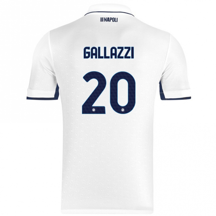 Kinder Fußball Valentina Gallazzi #20 Weiß Königsblau Auswärtstrikot Trikot 2024/25 T-Shirt Luxemburg