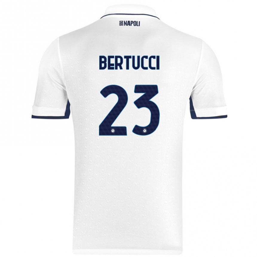 Kinder Fußball Sofia Bertucci #23 Weiß Königsblau Auswärtstrikot Trikot 2024/25 T-Shirt Luxemburg