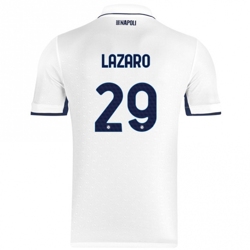 Kinder Fußball Paloma Lázaro #29 Weiß Königsblau Auswärtstrikot Trikot 2024/25 T-Shirt Luxemburg