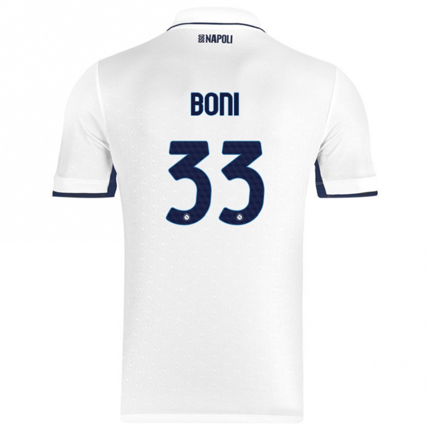 Kinder Fußball Landry Boni #33 Weiß Königsblau Auswärtstrikot Trikot 2024/25 T-Shirt Luxemburg