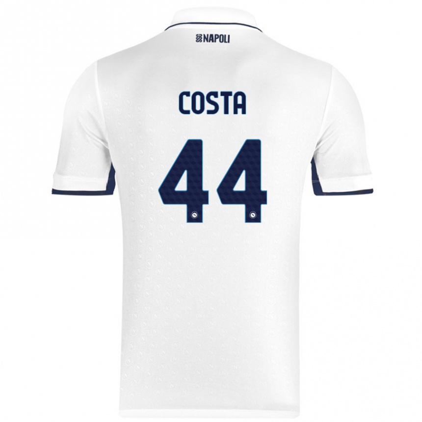 Kinder Fußball Filippo Costa #44 Weiß Königsblau Auswärtstrikot Trikot 2024/25 T-Shirt Luxemburg