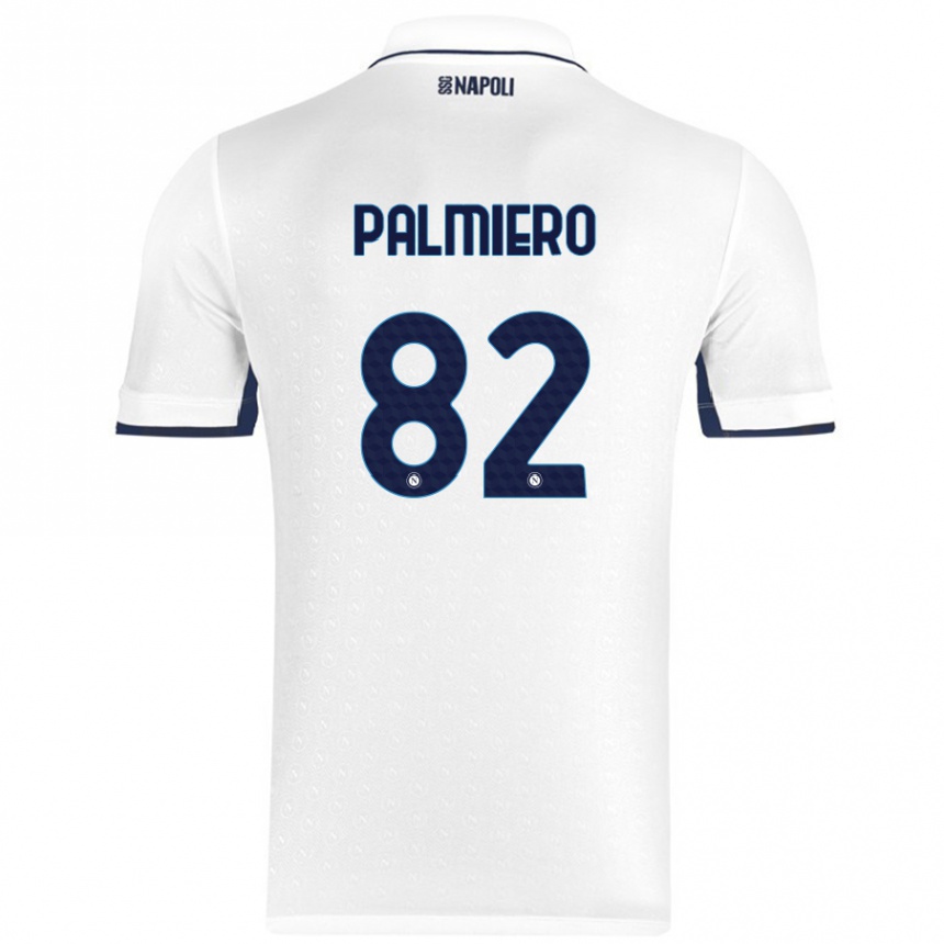 Kinder Fußball Luca Palmiero #82 Weiß Königsblau Auswärtstrikot Trikot 2024/25 T-Shirt Luxemburg