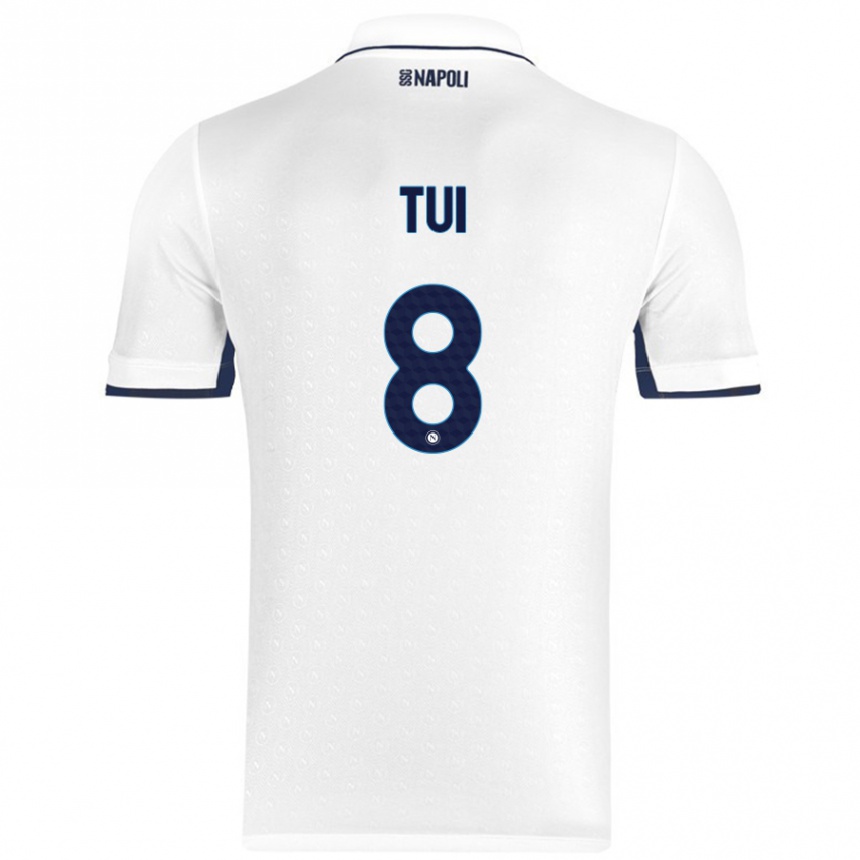 Kinder Fußball Sara Tui #8 Weiß Königsblau Auswärtstrikot Trikot 2024/25 T-Shirt Luxemburg