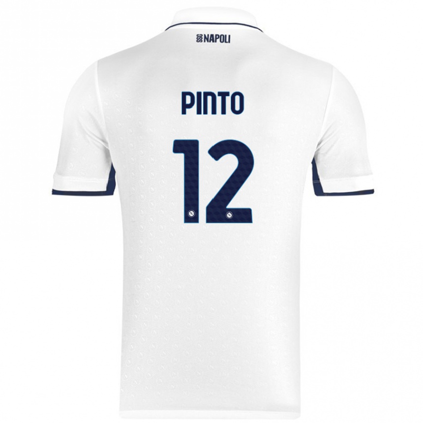 Kinder Fußball Ciro Pinto #12 Weiß Königsblau Auswärtstrikot Trikot 2024/25 T-Shirt Luxemburg