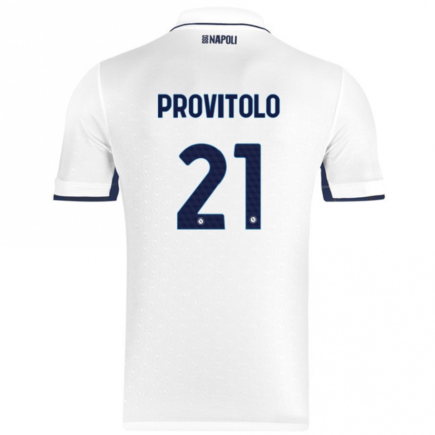 Kinder Fußball Vincenzo Provitolo #21 Weiß Königsblau Auswärtstrikot Trikot 2024/25 T-Shirt Luxemburg