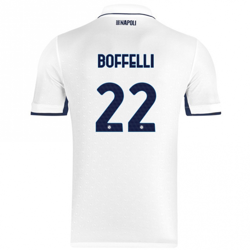 Kinder Fußball Valerio Boffelli #22 Weiß Königsblau Auswärtstrikot Trikot 2024/25 T-Shirt Luxemburg